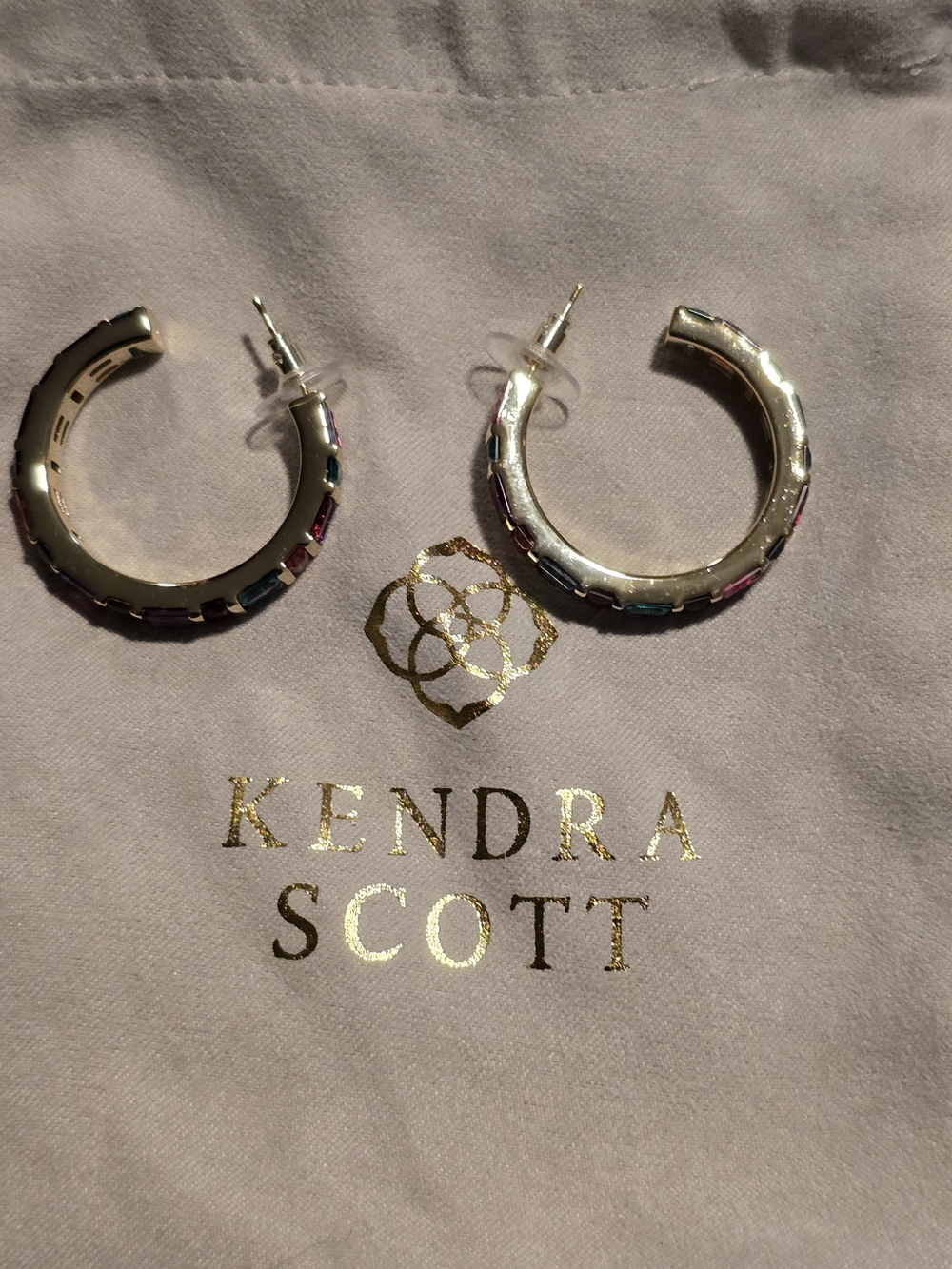 Kendra Scott Gold Multi-Color Hoop Earrings